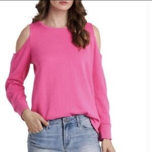 Vince Camuto Pink Cold Shoulder Top Long Sleeves Womens Size Medium